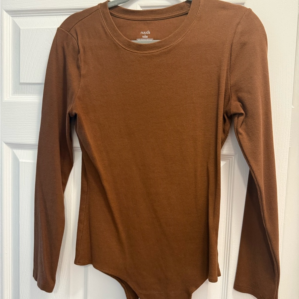 nuuds Brown Long Sleeve Bodysuit